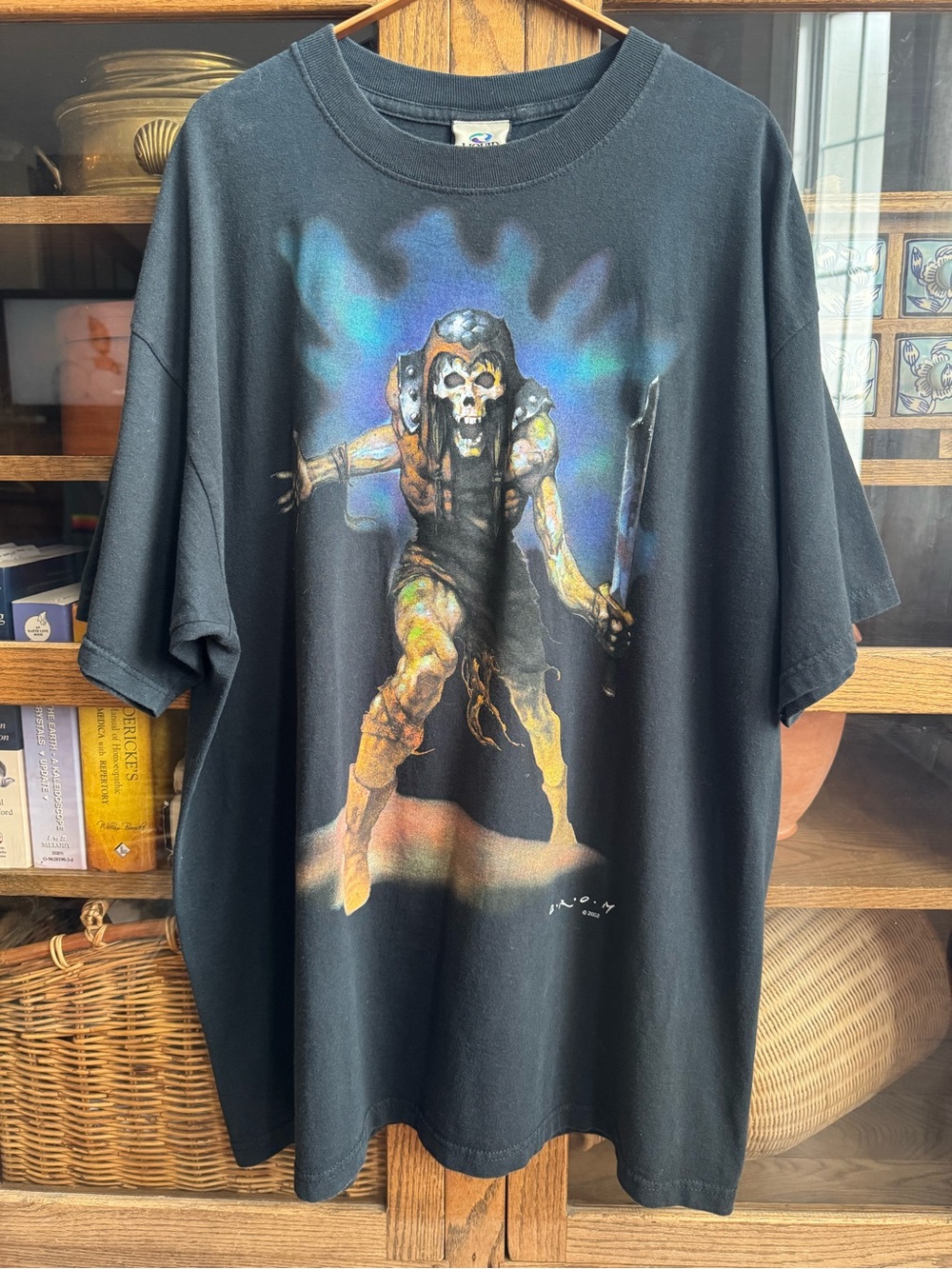 2002 Liquid Blue Gerald Brom Skeleton TShirt